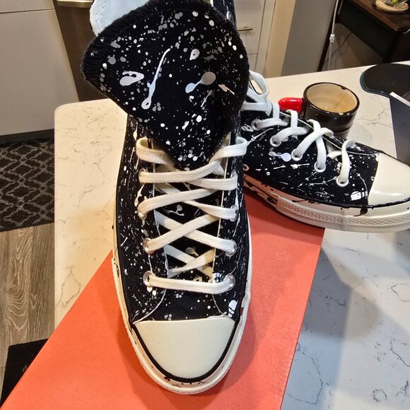 Converse Chuck Taylor All Star 70 High Men Sz 12 Paint Splatter A01171C NEW RARE - Picture 2 of 11